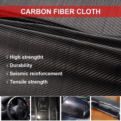 50 * 150CM Real Carbon Fiber Fabric Cloth Roll 3k 200gsm 2×2 Twill Weave Black