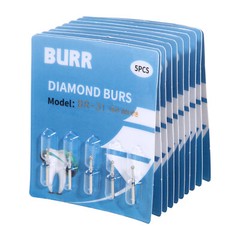 50pcs Dental Diamond Burs FG Round End Taper Pear Football Fine Coarse Grit