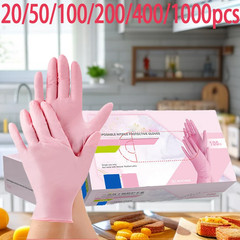 20/50/100/200/400/1000Pcs Pink Disposable Nitrile Cleaning Gloves, Suitable for
