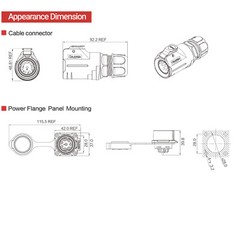 CNLINKO 2 Pin 50A Power Connector Male Plug & Female Socket Waterproof IP67