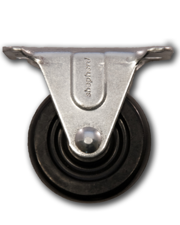2″ Rigid Caster with Rubber Wheel & Top Plate