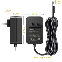 12V 2A Power Supply, AC 120V to DC12V 5.5×2.1mm Jack Converter, 12 Volt LED D…
