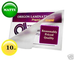 10 Mil MATTE Hot Laminating Pouches Drivers License 2-3/8 x 3-5/8 (100/pack)