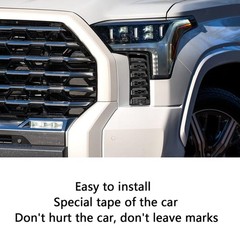 2PCS Black ABS Headlight Intake Grille Frame Cover Trim Toyota Tundra 2022-2025