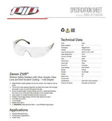 Bouton Zenon Z12R Bifocal Safety Glasses Black Temple Trim Clear Lens Reader