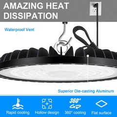6 Pack 300W UFO Led High Bay Light Warehouse Commercial Industrial Shop Lights
