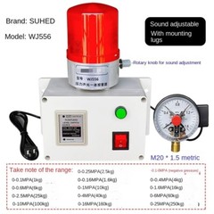 105dB High/Low Air Pressure Alarm Water Oil Pressure Sound Light Alarm 24V/220V