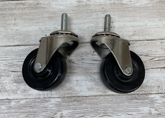 Shephard Rubber Wheel, Threaded Stem Caster 9344 *Set Of 2*, 2-In. Black Wheel