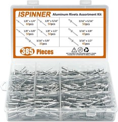 385 Piezas De Remaches Ciegos De Aluminio Con Brida Grande, Kit Surtido De R…