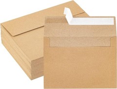 A7 Envelopes 50 Count Brown Self-Seal 5×7 Invitation Stationery Card
