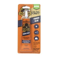Gorilla Glue Waterproof Fabric Glue 2.5 Ounce Tube, Clear, (Pack Of 1) (8025501)