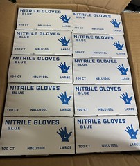 Case Of 10 Boxes With A 100 Each Box Of Sani-sure Nitrile Gloves Blue Large