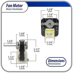 Appli Parts APFM-55 18 W Fan Motor, 110 V, 50/60 Hz, 0.38 A, 3000 rpm, CW rotati