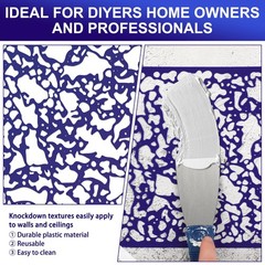 3 Pieces Knockdown Texture Spray Stencil Drywall Repair as the picture shown