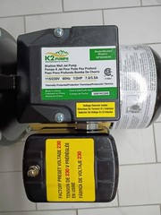 K2 Pumps Shallow Well Jet Pump 1/2 Hp Lead Free Thermoplastic 115/230V OPEN BOX
