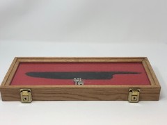 7 X 18 X 2” Oak Wood Display Case perfect For Knives Arrowheads Collectibles