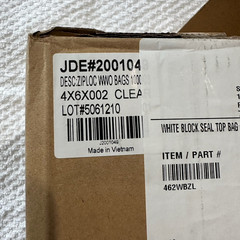 2 Mil Reclosable Bag with White Block 4″ x 6″ Plastic Bag Durable Clear 1000 Pcs
