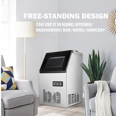 132Lbs Commercial Ice Maker Built-in Ice Cube Machine 33Lbs Storage Undercounter