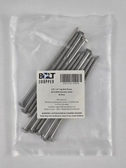 Bolt Dropper 1/4″ x 6″ Lag Bolt Screws 304 Stainless Steel – 10 Pack – New
