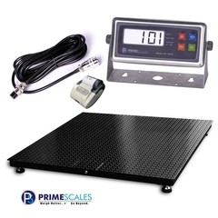 4×4 Floor Scale 48″x48″ Indicator Printer 5,000 lb x 1 lb 5 Year Warranty