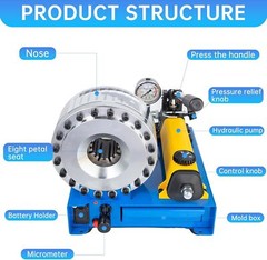 Hydraulic Hose Crimper Pipe Clamping Machine With 8 Sets Dies 10mm-30mm 5600KN