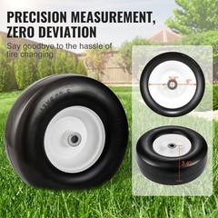 Flat-free 13×5-6in PU Tires with Rim 3.25-5.9in Centered Hub 3/4in Bushing