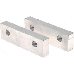 1 Pair Gibraltar Soft Aluminum Vise Jaws, Flat/No Step, for 4″ Vises