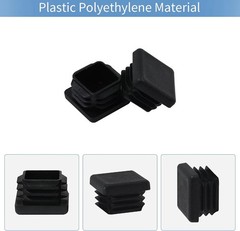 1″ 1×1 Square Tube End Cap Plastic Plugs 12Pcs, 1″x1″ 1 Inch Tubing…