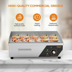 22″ Commercial Electric Griddle, 1600W Electric Flat Top Grill Restaurant Home