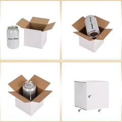 Calenzana 4x4x4 Shipping Boxes Set of 50, Small Corrugated 4x4x4, White