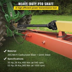 VEVOR PTO Shaft PTO Drive Shaft 1-3/8″ 6 Spline Endw/Slip Clutch T4 43″-59″