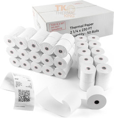 (50 Rolls) 2 1/4″ X 230′ Thermal Paper, POS Receipt Paper for Retail Business Ca
