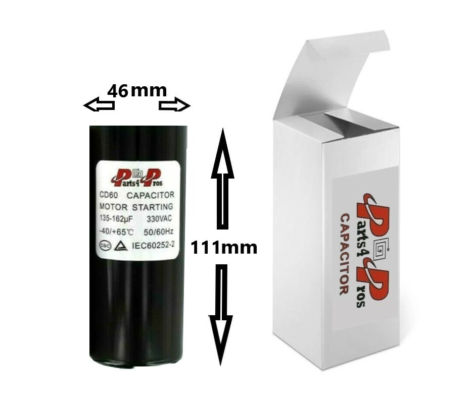 135-162 uF MFD 330V 330 Vac High Quality Motor Start Capacitor Round HVAC