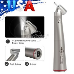 abdent 45° Electric Contra Angle LED Optic 1:4.2 Handpiece Quattro Spray