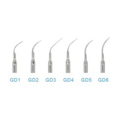 6pcs DTE/SATELEC Dental Ultrasonic Piezo Scaler Tips Kit GD1+GD2+GD3+GD4+GD5+GD6