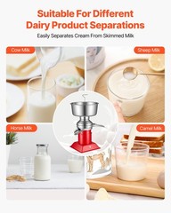 Electric Cream Separator: 60L/H, 10500RPM, 4.5L Capacity, 304 SS