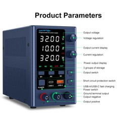 DC 0~32V 62V 0~5A 10A Adjustable Lab Power Supply Regulated Internal Memories
