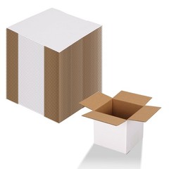 Calenzana 4x4x4 Shipping Boxes Set of 50, Small Corrugated 4x4x4, White