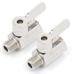 U.S. Solid 2pcs 304 Stainless Steel Mini Ball Valve 1/4 in FNPT x 1/4 in MNPT