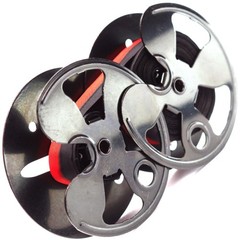 Royal RE RP Desktop Typewriter Twin Metal Spools + New Black and Red Ribbon