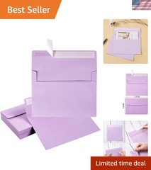 100 Pack Light Purple A7 Envelopes Self-Adhesive 5×7 Envelopes for Invitation…