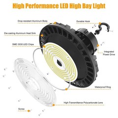 6 Pack 150W UFO Led High Bay Light Industrial Commercial Factory Warehouse Light
