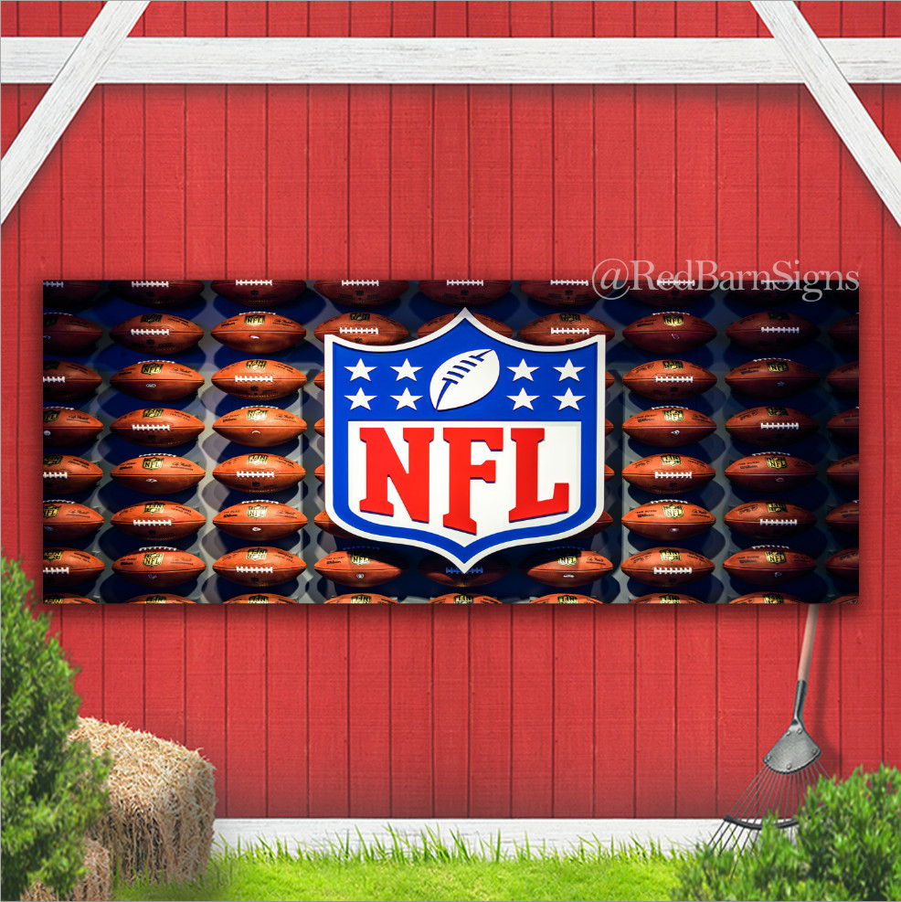 NFL American football Indoor Outdoor Banner Sign with grommets
