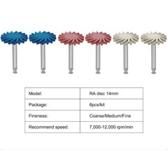 Dental Composite Polishing Diamond System RA Disc 14mm Wheel Kit 6pcs/box Silver