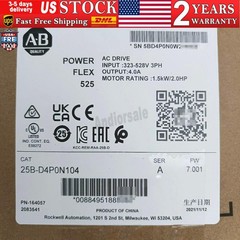 New Sealed AB 25B-D4P0N104 Power Flex 525 1.5kW 2Hp AC Drive US Free Tax