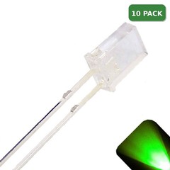 10 x 2x5x7mm Rectangle LEDs Wide Angle Pure Green LED Square x 2 5 7 – 7x5x2 mm