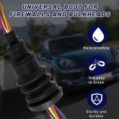 4 PCS Universal Firewall Boot, Rubber Grommets Can Accommodate 3/8 to 1 Inch …
