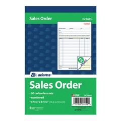 Adams Carbonless 2-Part Sales Book, 5 9/16″ x 8 7/16″, Pack Of 50 Sets