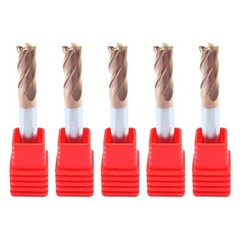 5 Pcs 4mm 4 Flute Regular Carbide End Mill 50mm Overall Length – TiALN COATED