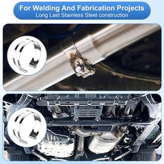 5 Pieces Exhaust Pipe Clamps 304 Stainless Steel 2IN 2.5IN 3IN 3.5IN 4IN Silver
